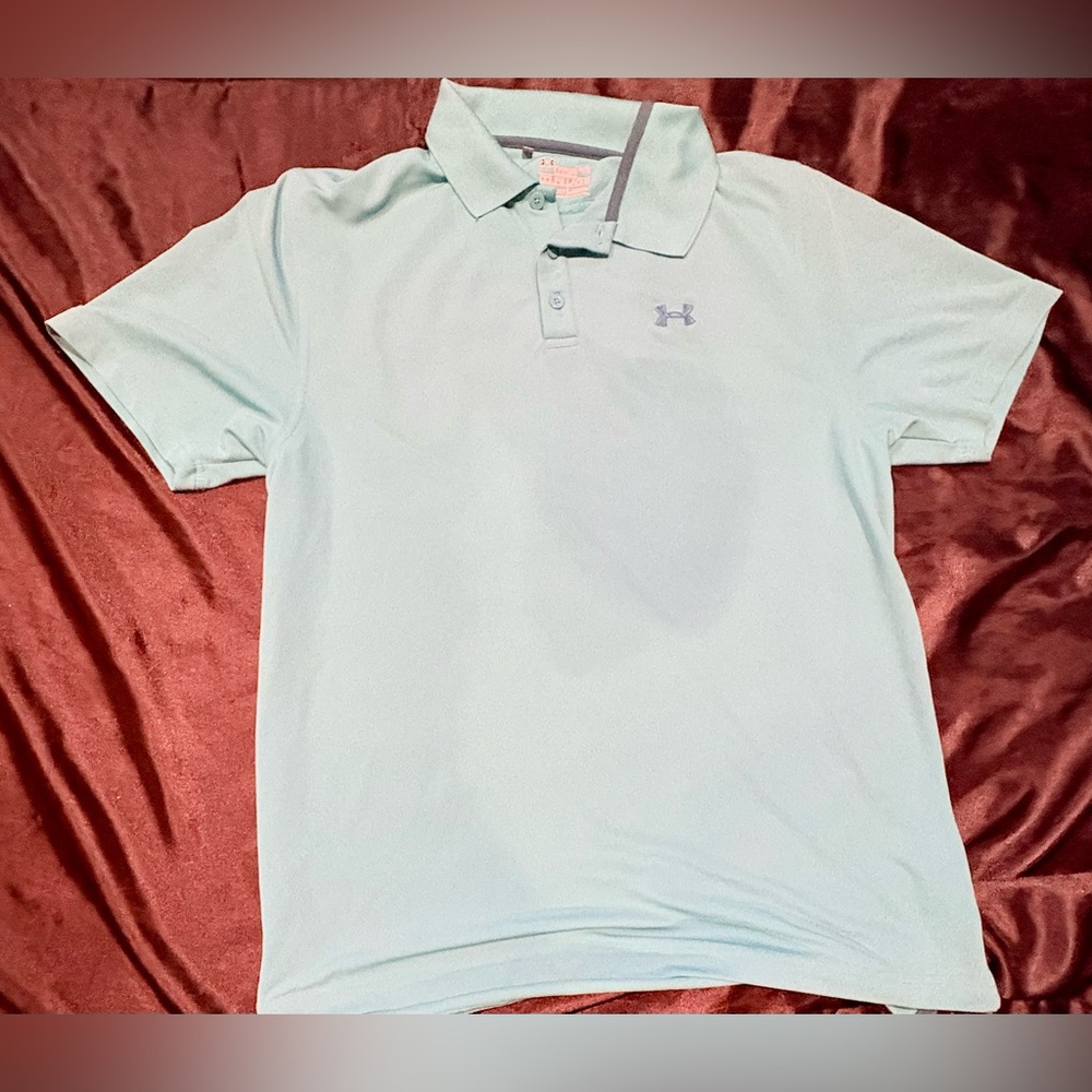 Under Armour Teal Polo Style Golf Shirt Size Large